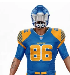 Ansawdd Uchel Custom Sublimation Blue American Football Jersey